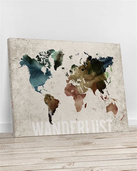 World Map Canvas World Map Canvas Art World Map Print | Etsy