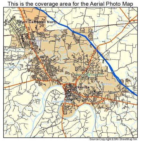 Aerial Photography Map of Clarksville, TN Tennessee