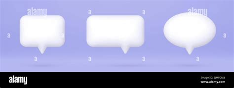 3d speech bubbles set, realistic white chat dialogue quotes, social ...