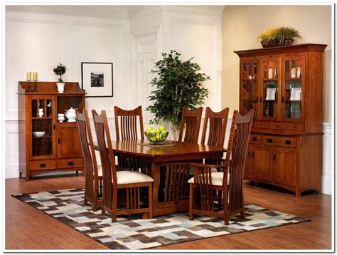 dining-room-7-pieces-old-oak-mission-style-dining-room-set-with-high ...