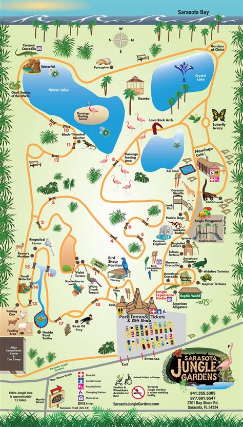 Garden’s Map | Outdoor activities, Sarasota jungle gardens, Activities