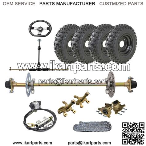 29" Go kart Rear Live Axle Assembly kit Complete 6" Wheels for ATV ...