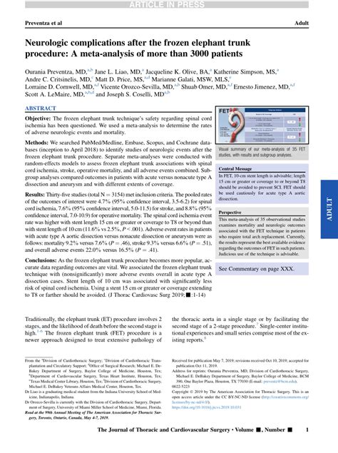 (PDF) Neurologic complications after the frozen elephant trunk ...