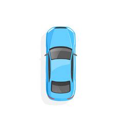 Blue cartoon car top view Royalty Free Vector Image