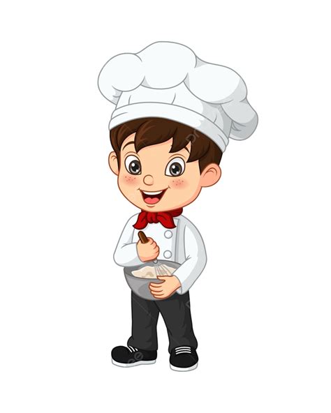 Cute Boy Chef Vector Design Images, Cute Little Boy Chef Cook Mixing ...