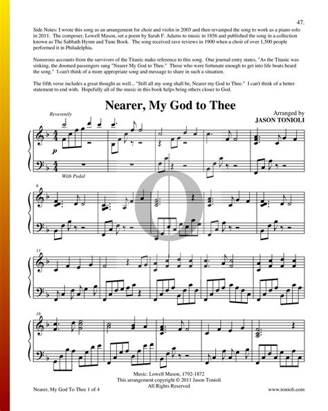 Nearer, My God to Thee (Lowell Mason) Piano Sheet Music - OKTAV