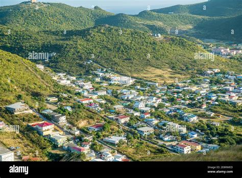 The Caribbean island of St.Maarten landscape and Cityscape. The French ...