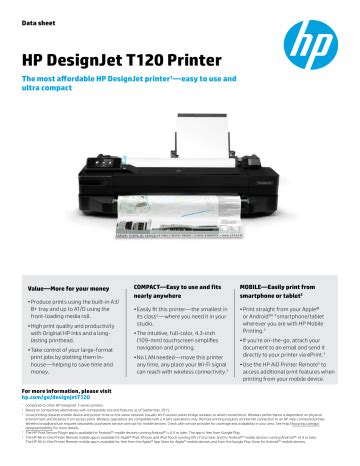 HP DesignJet T120 Printer | Manualzz