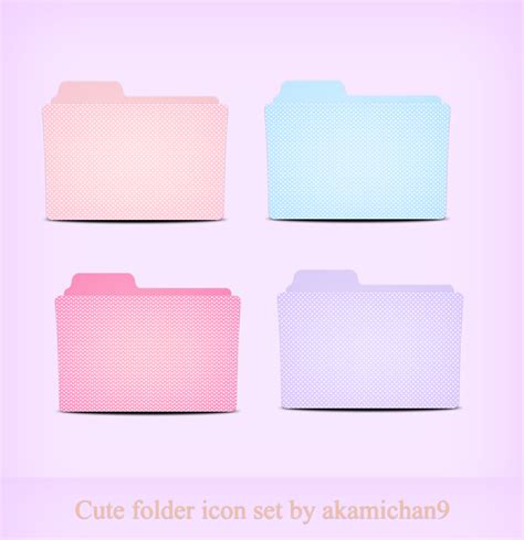 Cute folder icon set by akamichan9 on DeviantArt