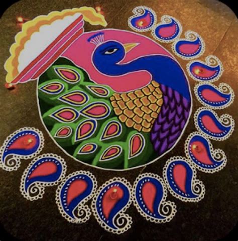 12 Peacock Rangoli Design Ideas For Eco-Friendly Diwali