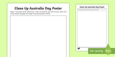 FREE! - Clean Up Australia Day Poster Activity | Persuasive Writing