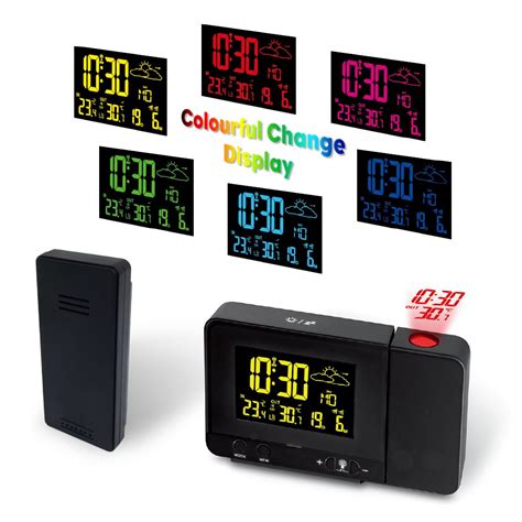 Protmex Projection Alarm Clock, PT3531B WWVB Digital Radio Controlled ...