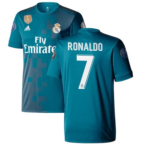 adidas Cristiano Ronaldo Real Madrid Teal 2017/18 Third Replica Jersey