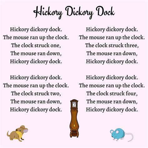 Hickory Dickory Dock Printable Lyrics, Origins, and Video