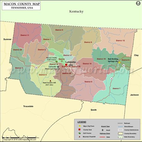 Macon County Map, TN | Map of Macon County Tennessee