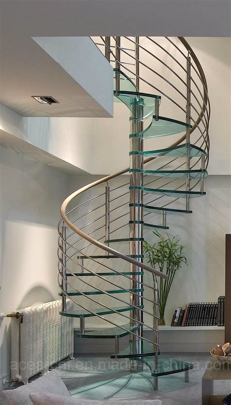 Modern Design Stainless Steel Glass Spiral Staircase/Spiral Stairs with ...