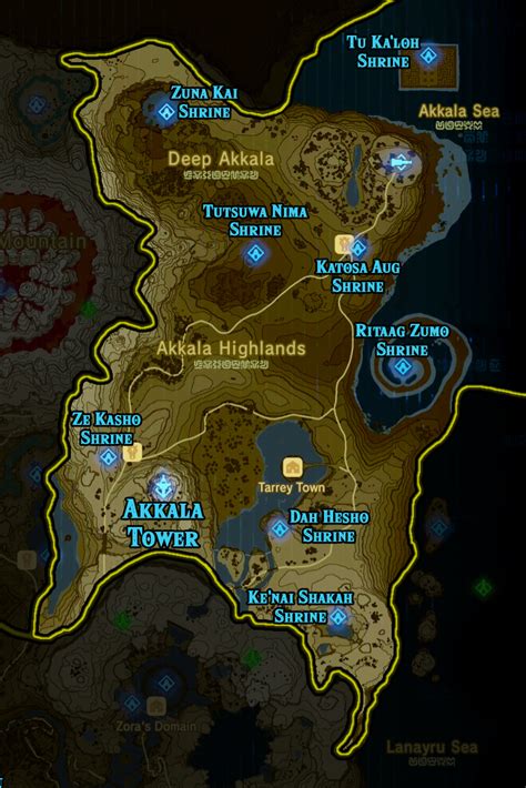 Map Of All Shrines In Breath Of The Wild - Maping Resources