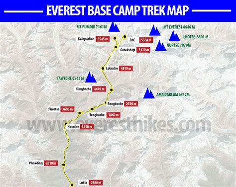 Everest Base Camp Trek Map - Everest Hikes