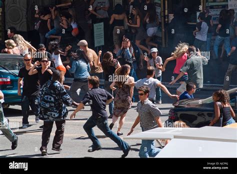 Crowd Running In Street Stock Photo, Royalty Free Image: 14696645 - Alamy