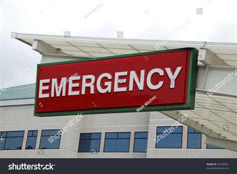 Emergency Sign Over Hospital Emergency Room Stock Photo (Edit Now) 58756081