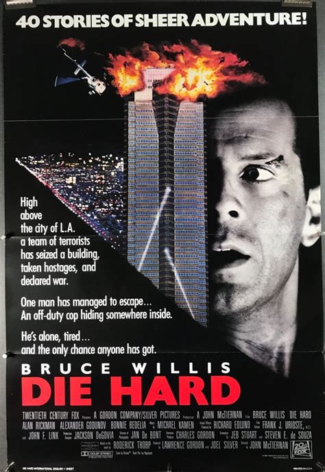 DIE HARD, Original Vintage Bruce Willis Action Movie Poster - Original ...