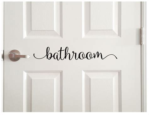 Bathroom Decal Bathroom Door Sticker Decor Washroom Vinyl - Etsy