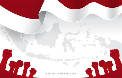 Indonesian Celebrating Pancasila Day with Indonesia Map and Flag ...