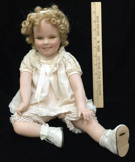 Shirley Temple Porcelain Doll Danbury Mint Green Eyes Sitting Down ...