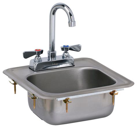 ACE - 13"x13" Mini Stainless Steel Drop-In Hand Sink With Lead-Free ...