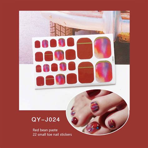 EJWQWQE Toe Nail Stickers Toe Nail Stickers Bronzing Imitation Diamond ...