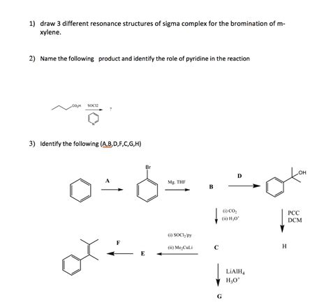 SOLVED: 1) Draw three different resonance structures of the sigma ...