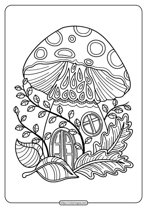 Mushroom House Coloring Pages Coloring Pages