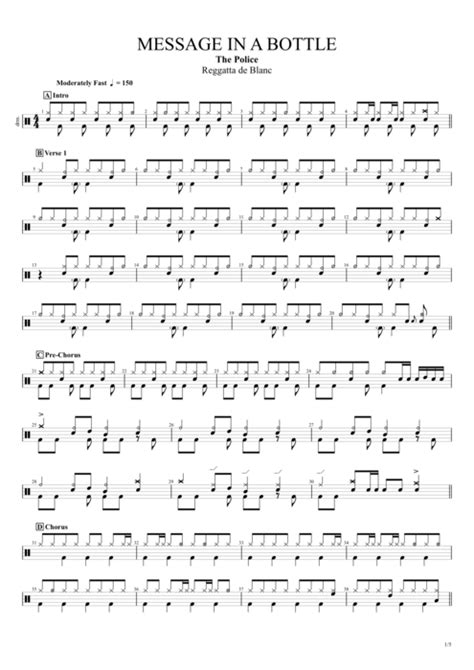 Message in a Bottle Tab by The Police (Guitar Pro) - Full Score ...