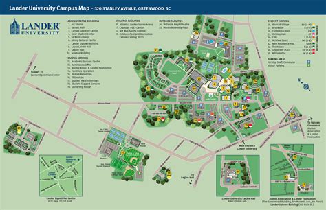 Lander University Illustrated Campus Map - Illustrated Maps by Tom Woolley