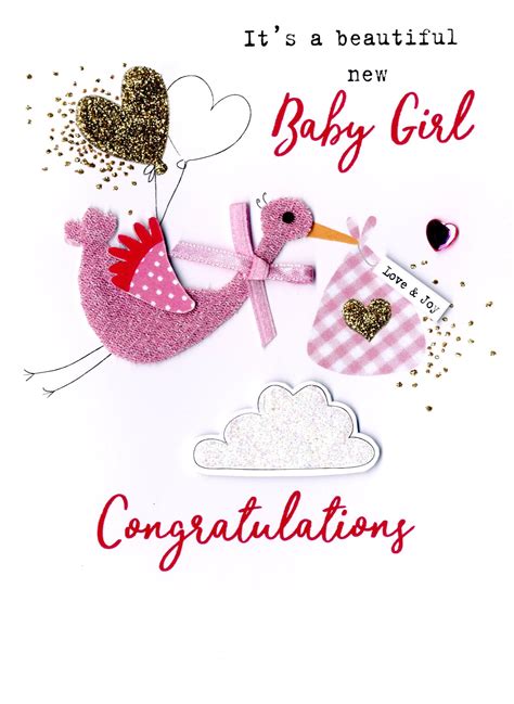 New Baby Girl Irresistible Greeting Card Embellished Cards | eBay