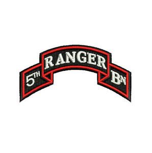 US 5th Ranger Battalion BN Scroll and optional Ranger Tab EMBROIDERED ...