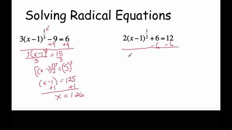 Solving Radical Equations with Fractional Exponents - YouTube