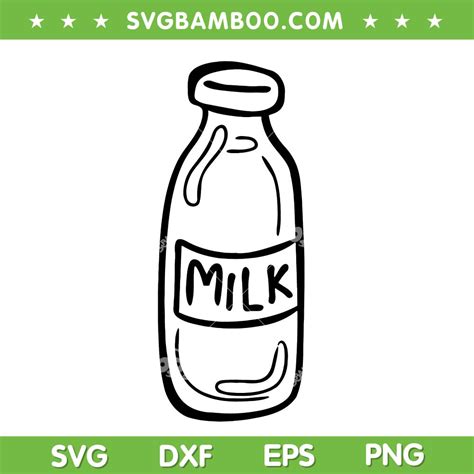 Milk Bottle Black And White Clipart SVG, Milk Bottle