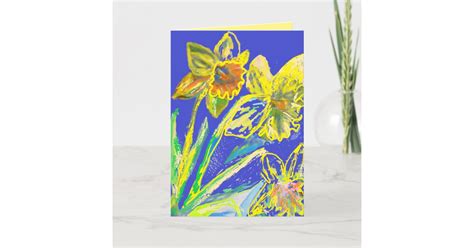 Yellow Daffodil Painting flowers floral Card | Zazzle