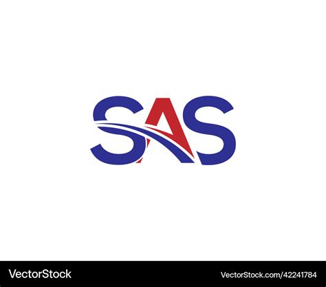 Simple modern sas logo design Royalty Free Vector Image