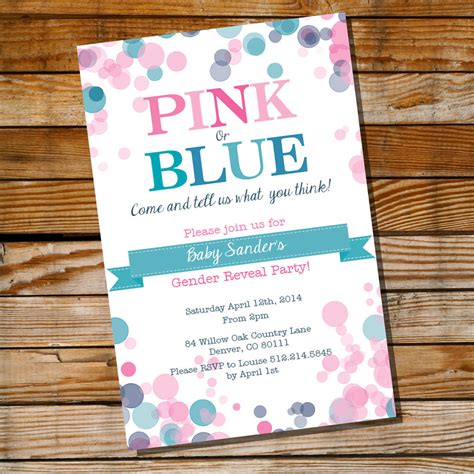 Pink Or Blue Gender Reveal Invitation | Boy Or Girl Baby Shower ...