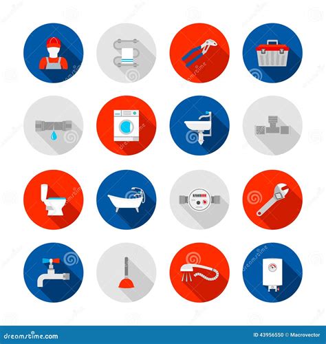 Plumbing icons set stock vector. Illustration of decorative - 43956550