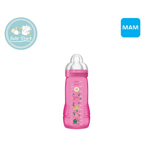 Mam Easy Active Baby Bottle 330ml - Pink / Yellow / White – Baby Stork ...