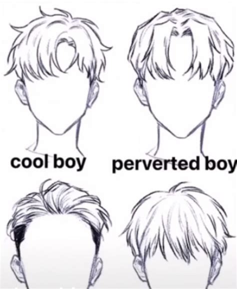 Different anime boy hair styles in 2021 | Drawing hair tutorial, Boy ...