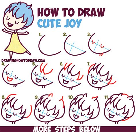 How to Draw Cute Kawaii / Chibi Joy from Inside Out – Easy Step by Step ...