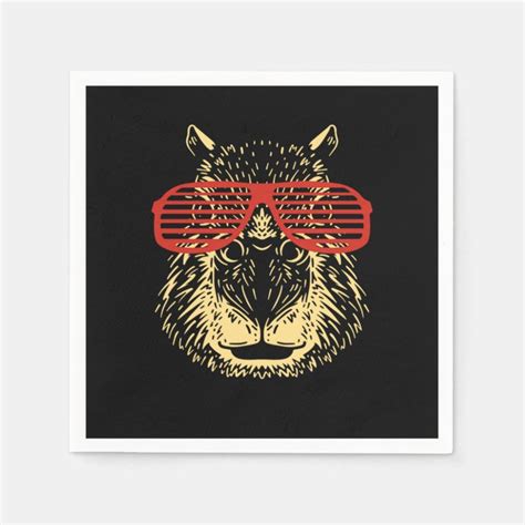 Capybara Sunglasses Capibara Napkins | Zazzle