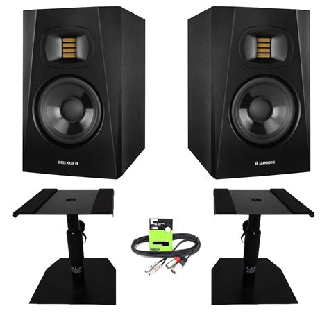 Adam Audio T5V with GSM-50 Stands & Cable | getinthemix.com