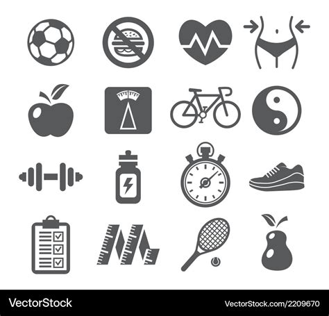 Health and fitness icons Royalty Free Vector Image