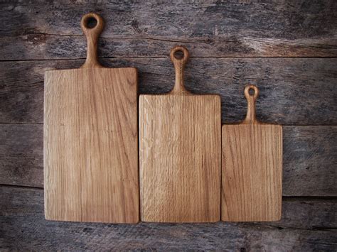 Wooden Oak Chopping Boards with Handle Rustic Cutting Board | Etsy