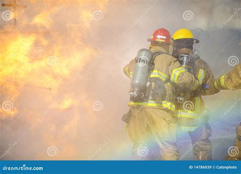 Fire training exercise stock image. Image of building - 14786039